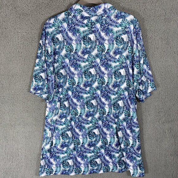 7 Diamonds Men’s Sz XL Isidro Golf Polo 4 Way Stretch Floral All Over Print - Picture 2 of 7